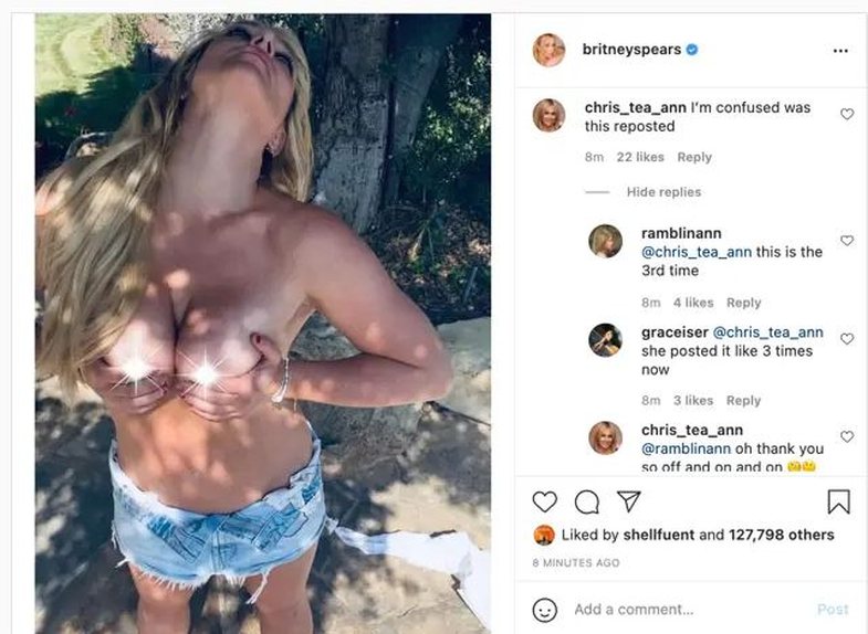 (Ndoshta) Instagrami po fshin fotot topless të Britney Spears, por ajo