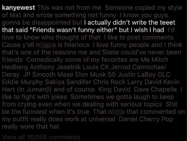 Kanye mendon se seriali "Friends" nuk të bën për