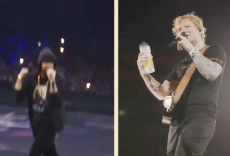 Momenti viral: Eminem surprizon fansat në koncertin e Ed Sheeran