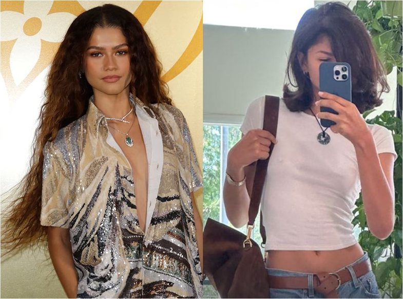 Zendaya pret flokët si Rachel dhe duket yll