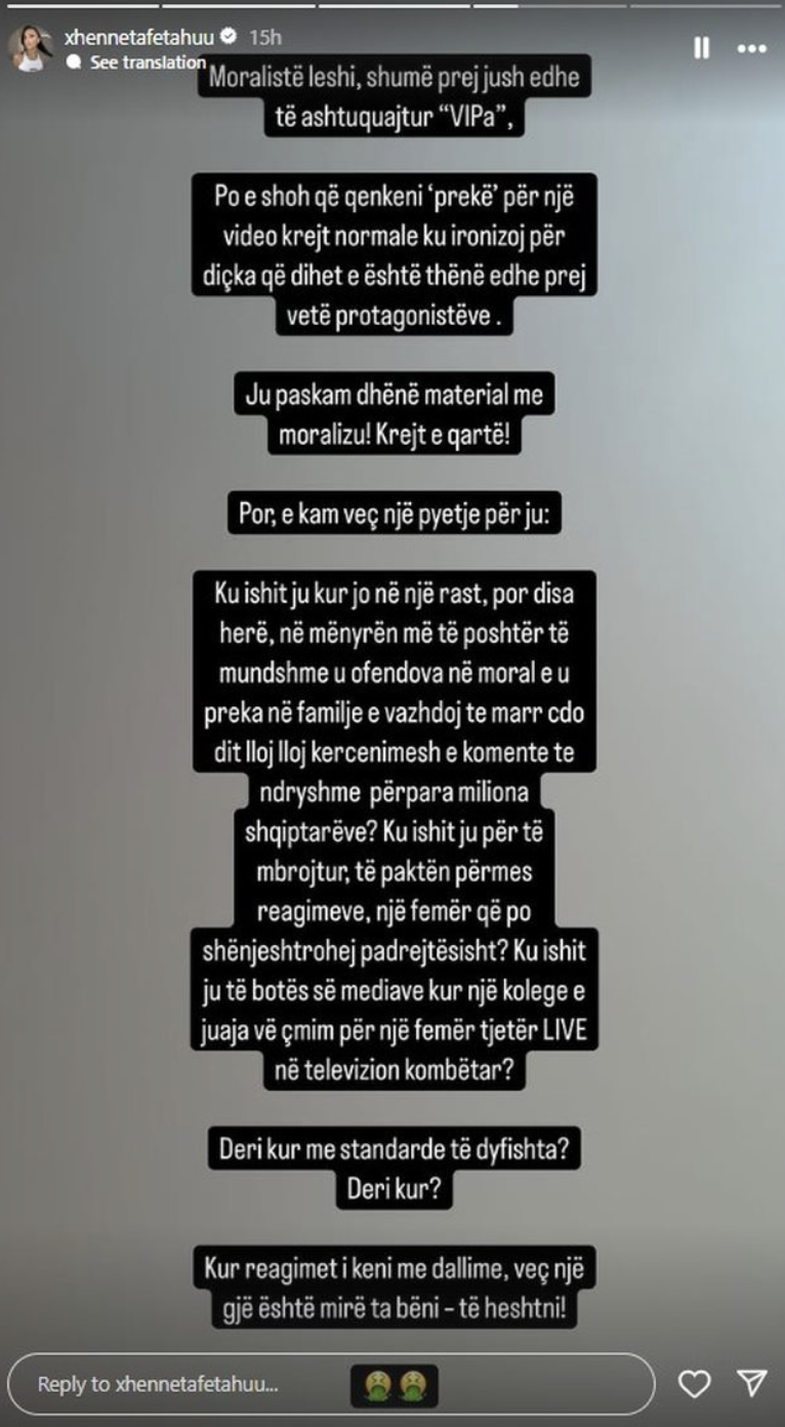 Ironizoi Gjestin dhe Eglin: Xheneta reagon pas komenteve negative në rrjet