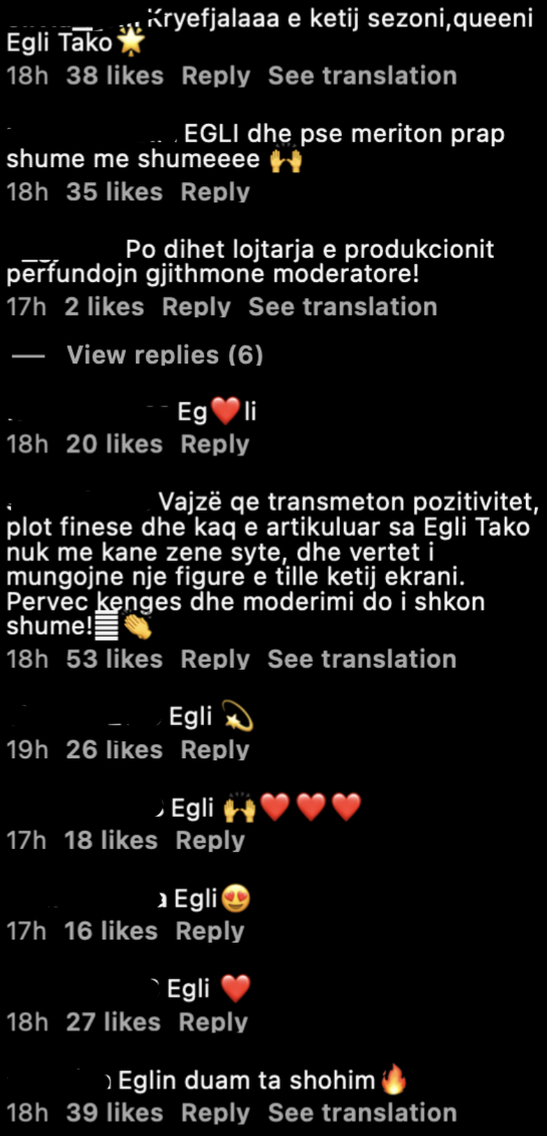 Njerëzit mendojnë se Egli do të jetë moderatore e këtij