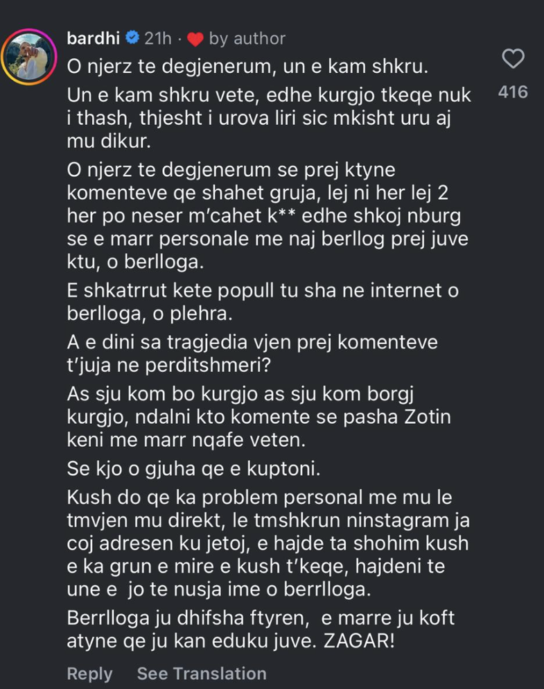 What happened?! Bardhi explodes at commentators: "You destroyed this people
