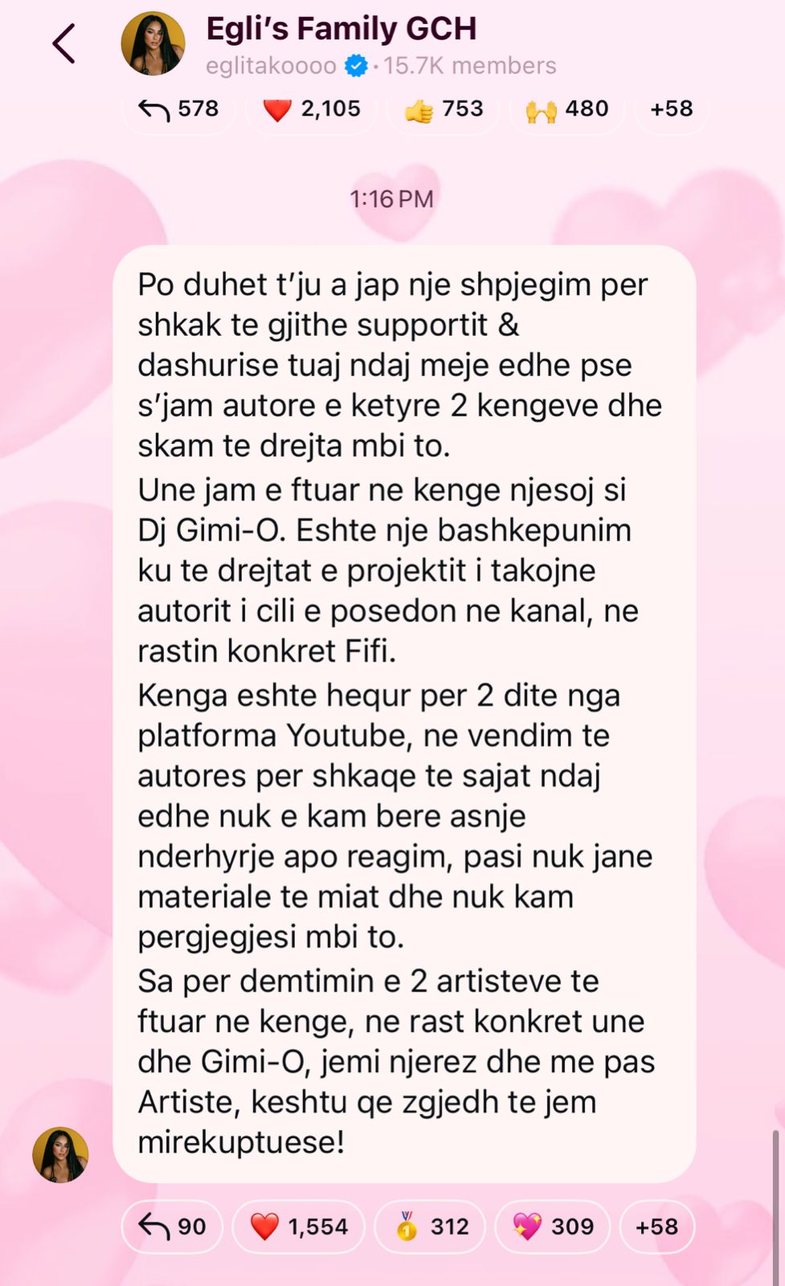 Seria e radhës: Egli sqaron fshirjen e këngës, Fifi "i hedh